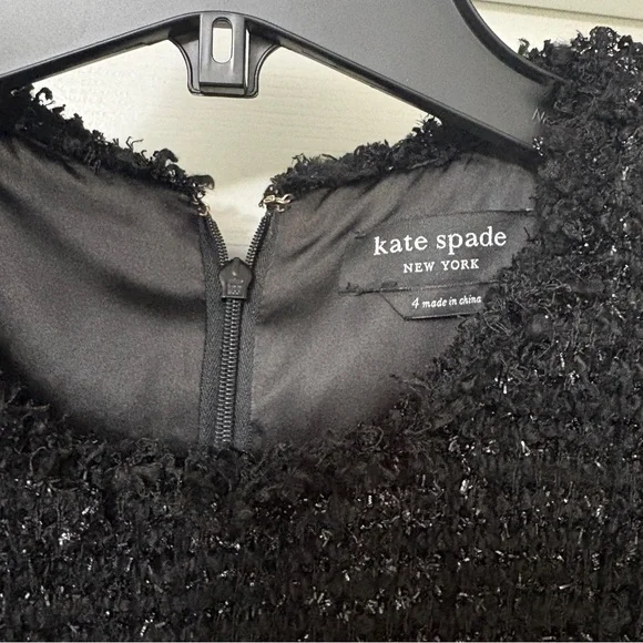 Kate Spade Black Flounce Tweed Dress - Picture 4 of 5